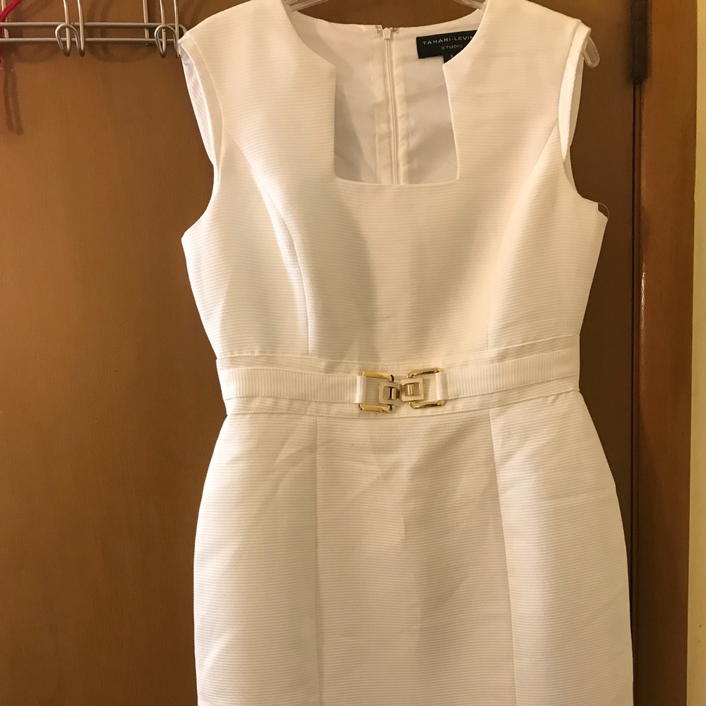Tahari white dress